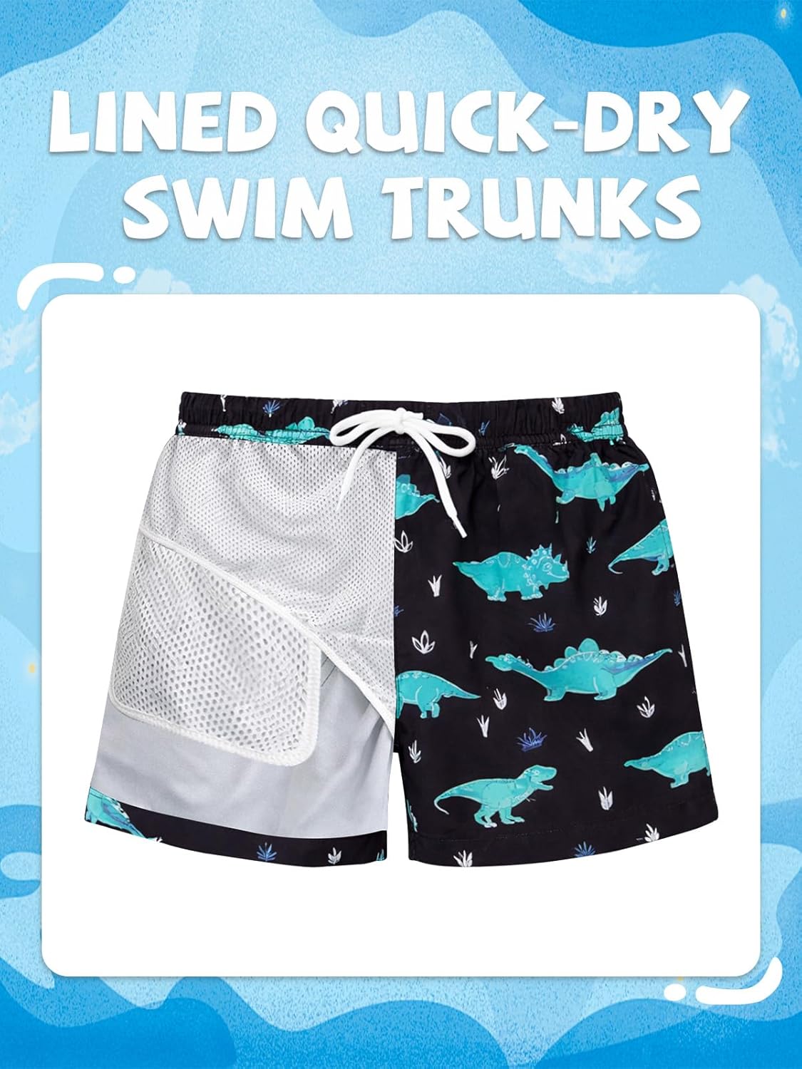 Thumbnail 4 de Vorvowry boys quick-dry swim shorts with cartoon print and drawstring