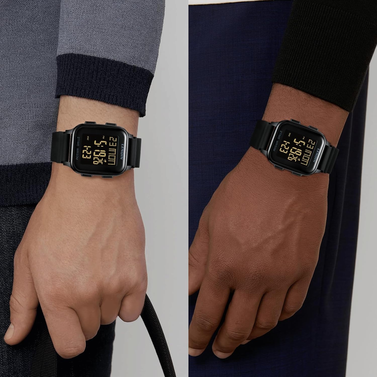 Thumbnail 4 de LN LENQIN Herren Digitaluhr: Sport-Uhr mit Wecker, Stoppuhr & LED-Hintergrundbeleuchtung (30 m wasserdicht)