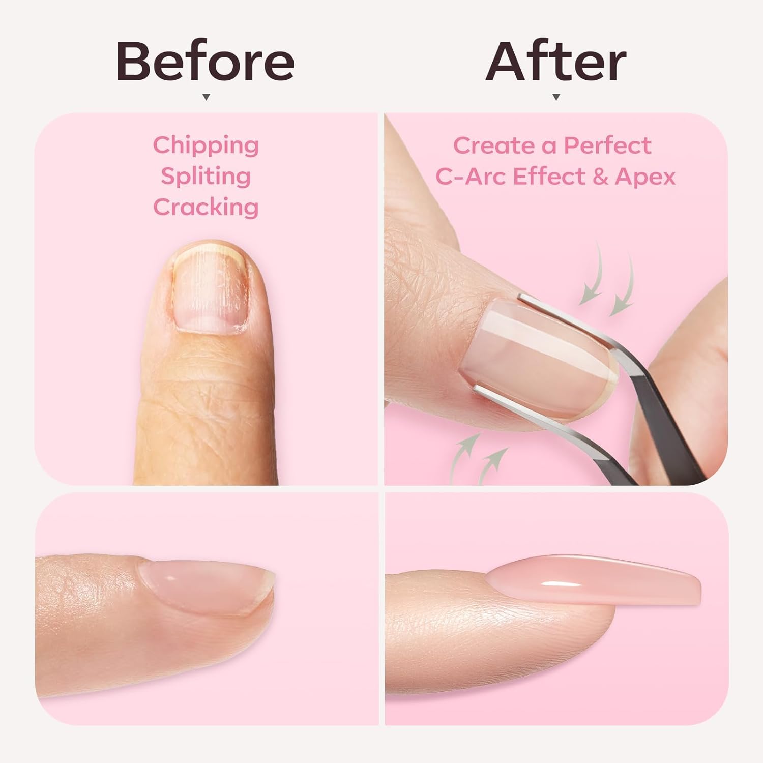 Thumbnail 3 de modelones Builder Nail Gel Polish Set (Nude Pink Jelly Gel) with LED Lamp Cured Finish, 6 Colors