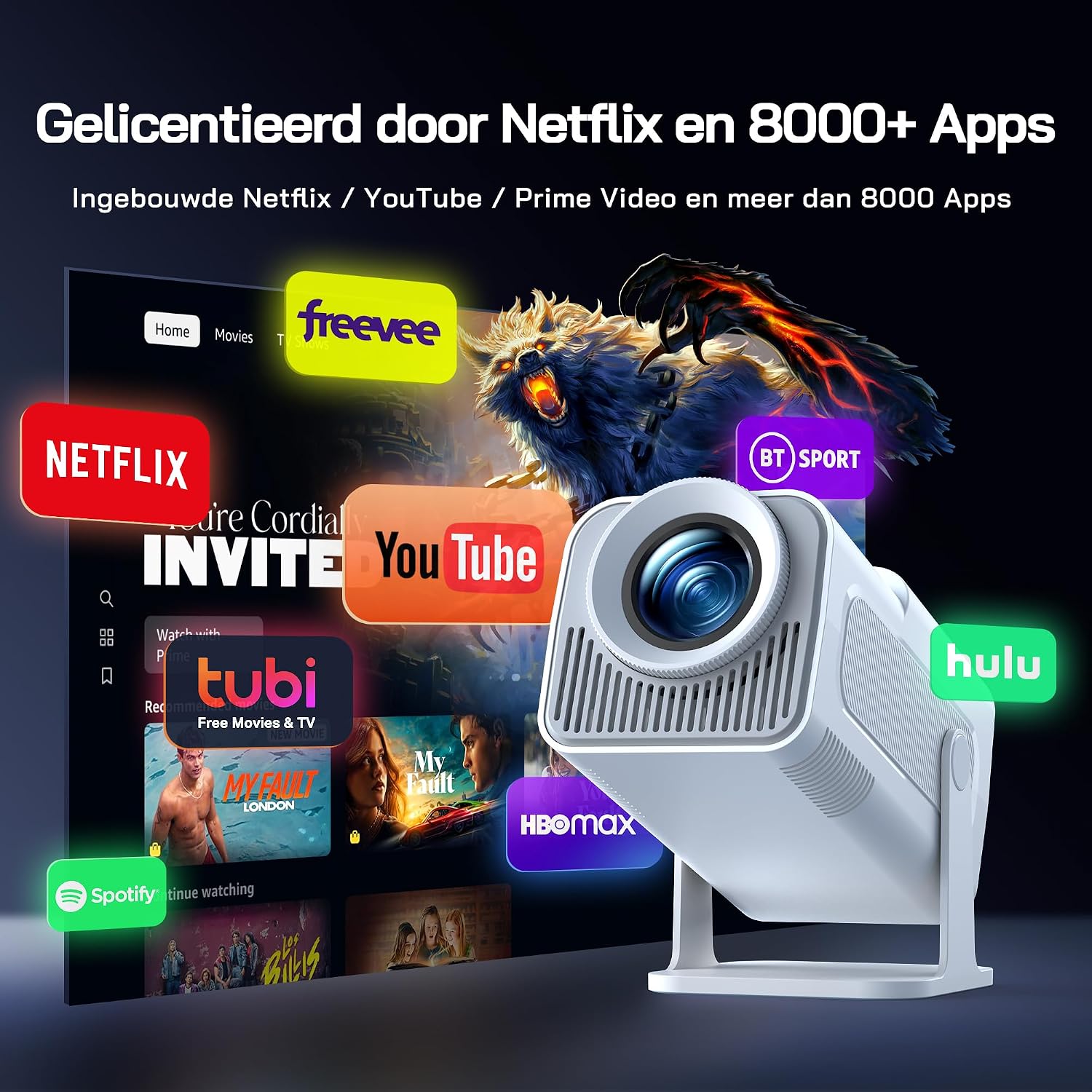 Detalle de WOLFANG WP03 miniprojector met native Full HD 1080p en 180° draaibare beugel