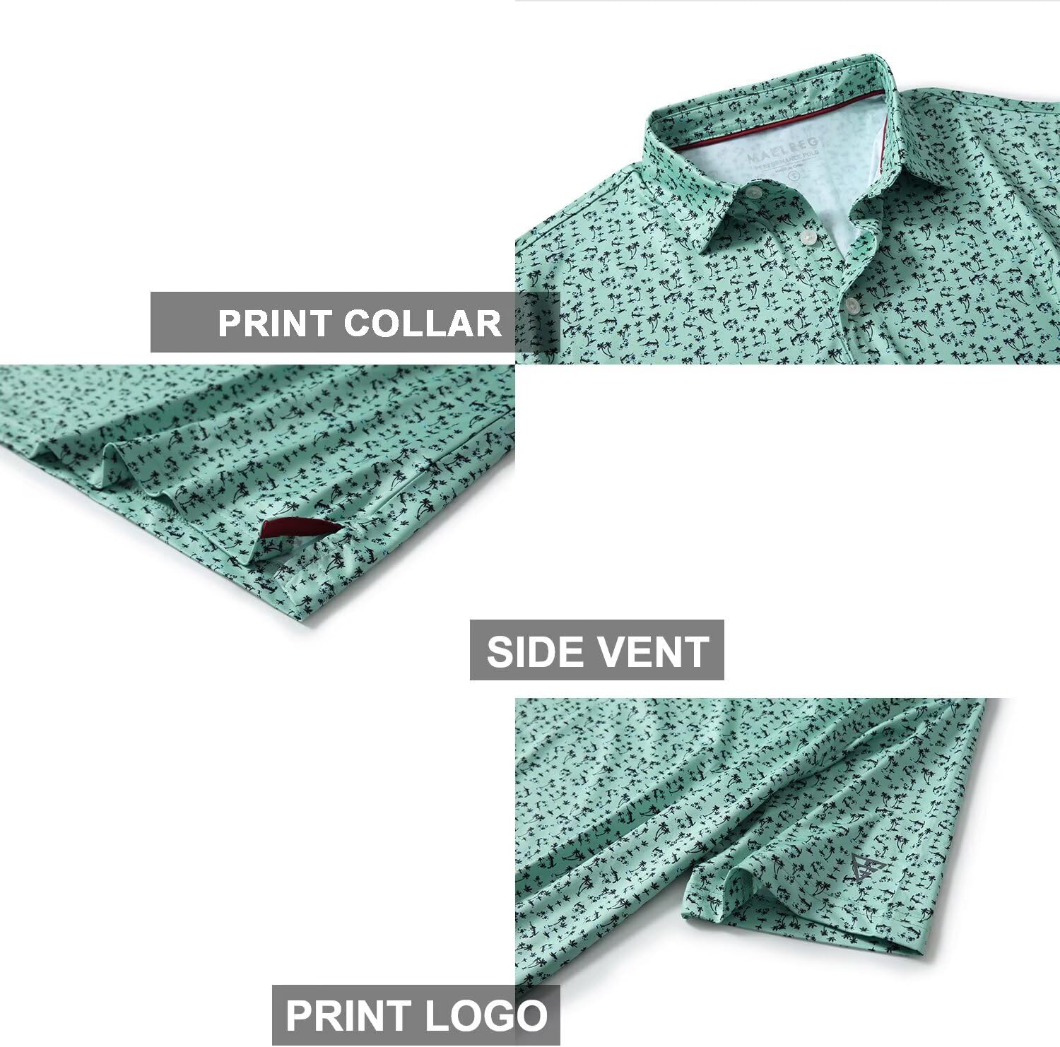 Thumbnail 3 de Men’s Dry-Fit Printed Golf Polo Shirt (Moisture-Wicking, UPF 30+) in Regular Fit Sizes S–3XL
