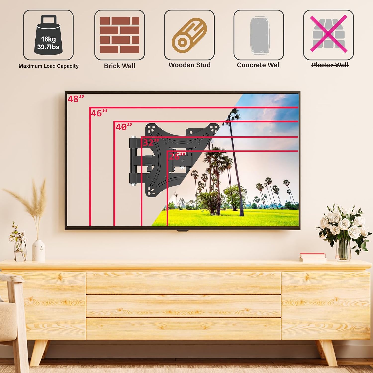 Thumbnail 6 de Muchen TV Wandhalterung 26–50'' 22 kg