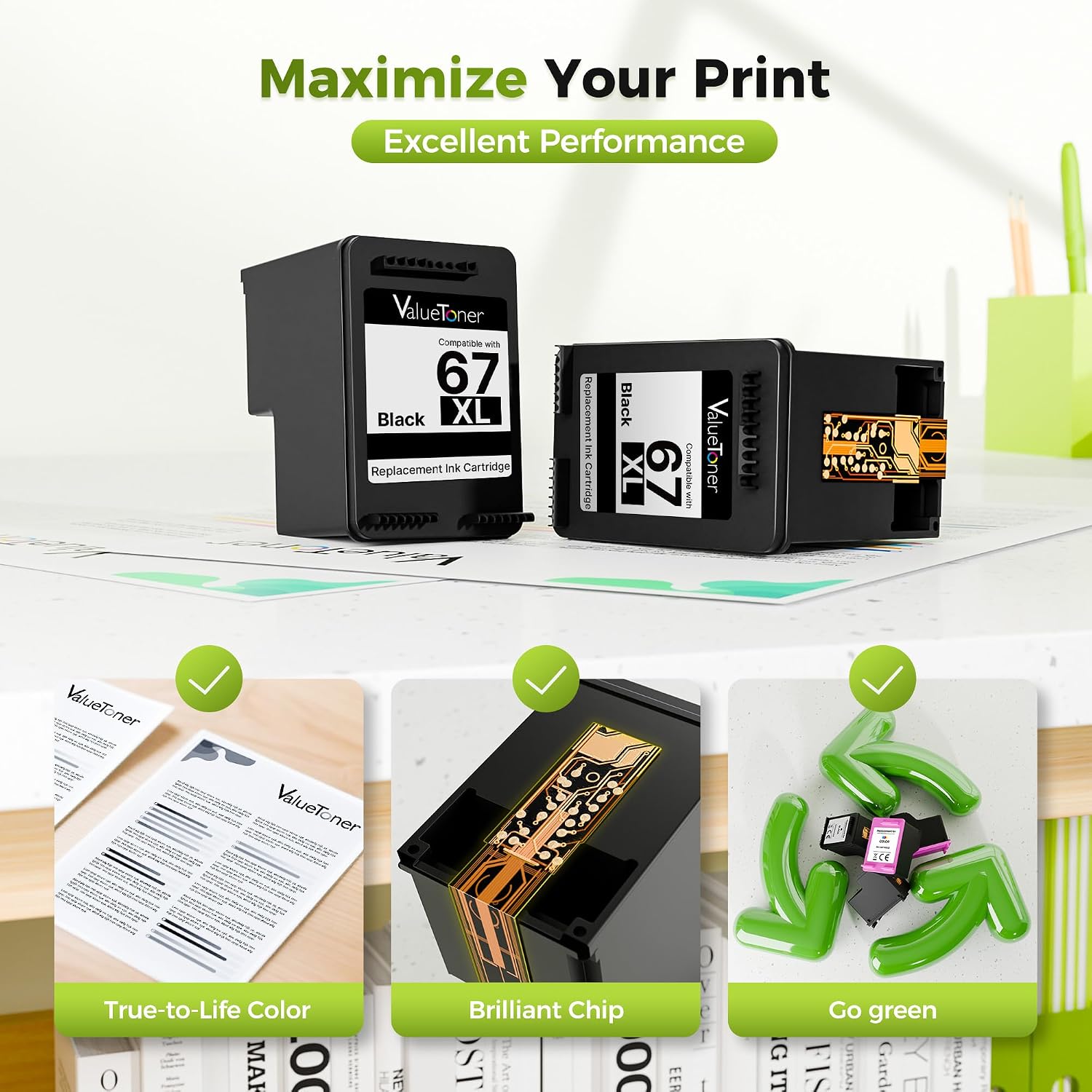 Thumbnail 4 de Valuetoner 67XL Remanufactured Black Ink Cartridge 🖨