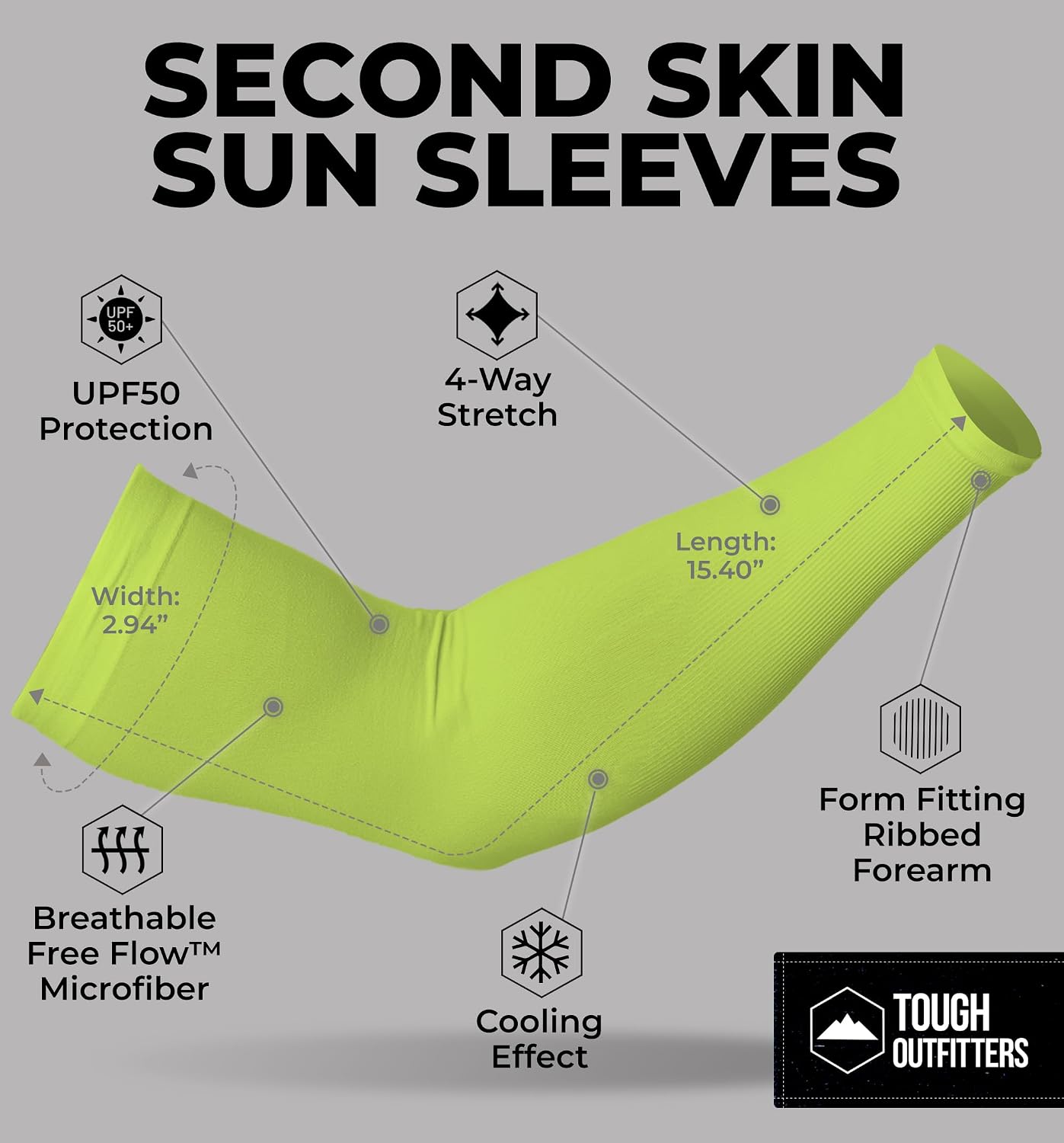 Detalle 1 de Tough Outdoors manchons UV, UPF 50