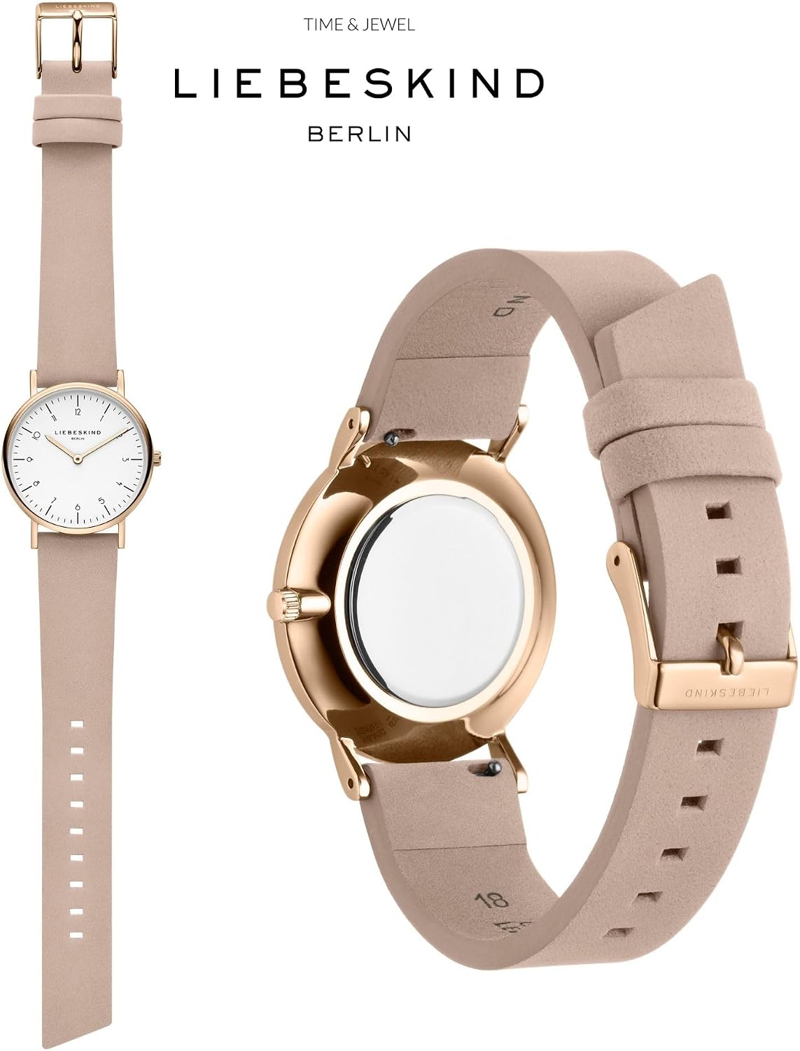 Thumbnail 3 de Liebeskind DamenArmbanduhr Analog Quarz Leder LT-0166-LQ – rosé housing, beige Lederband