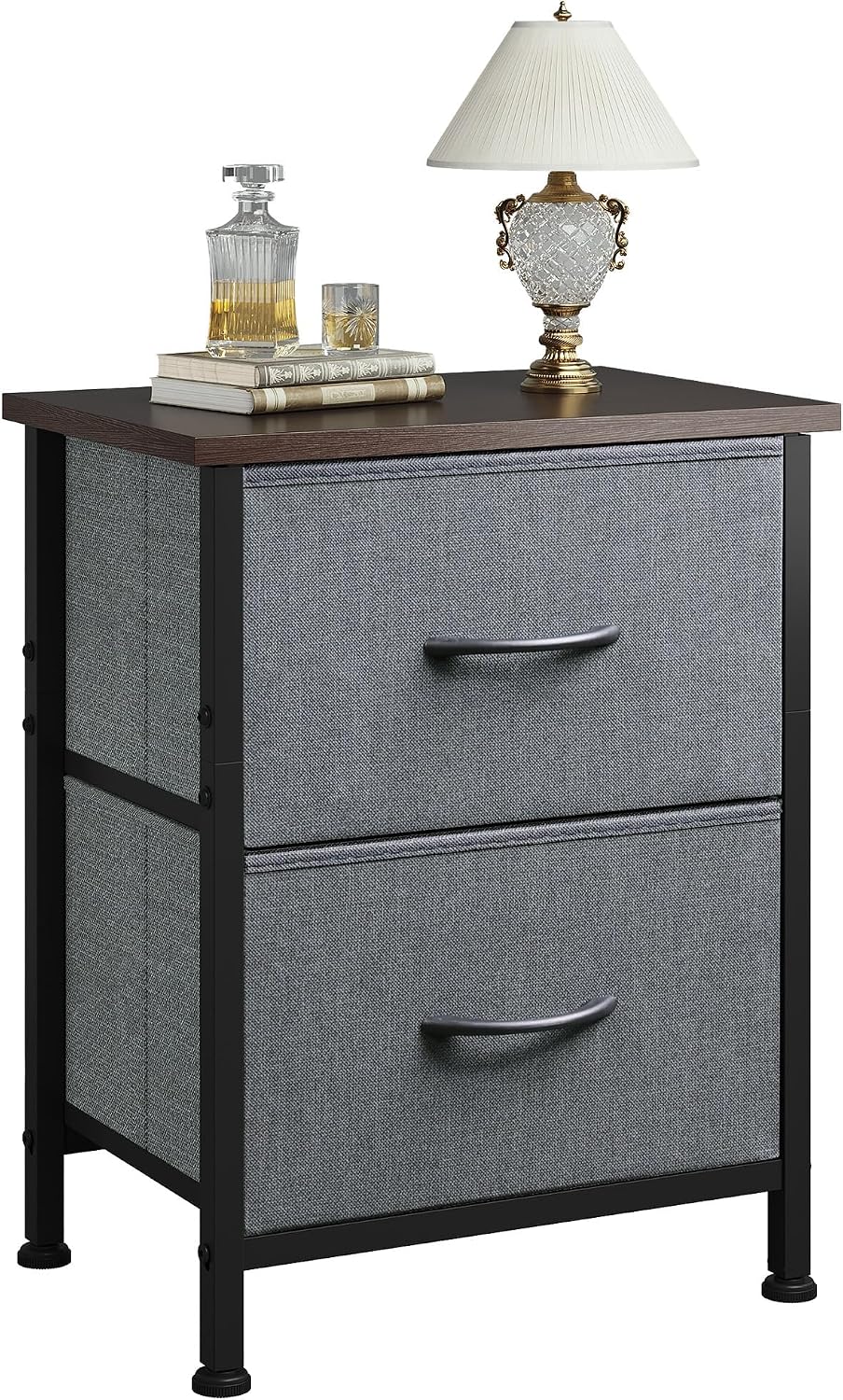 Detalle de WLIVE Nightstand 2-Drawer Bedside Table
