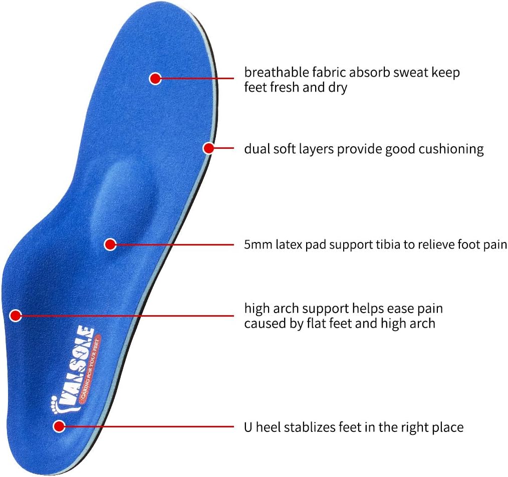 Thumbnail 1 de VALSOLE Valsole Orthotic Insole High Arch Foot Support for severe flat feet & plantar fasciitis (Blue, 5.5–6 UK / 250mm)