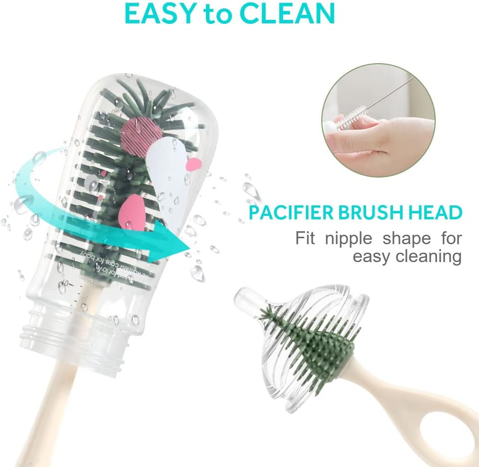 Detalle de Ensemble Vicloon 4 en 1: brosse bébé en silicone, 360° et support pratique