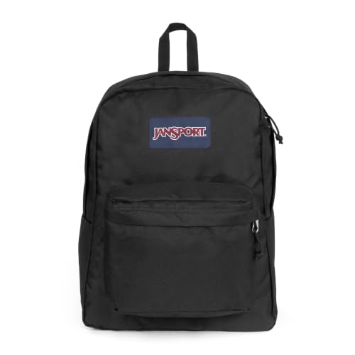 Detalle de JANSPORT Superbreak One: mochila unisex negra, práctica y reconocible