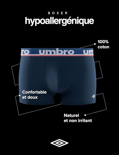 Thumbnail 1 de Umbro Caleçon Boxer Homme 100% Coton – Lot de 5 Noir CLA5 (XL)