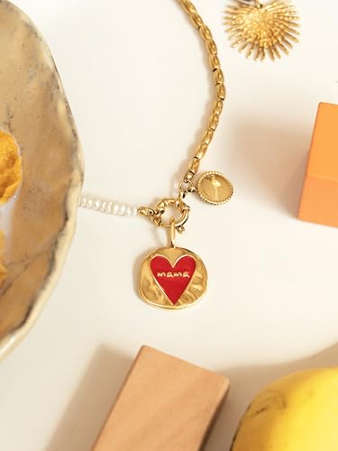 Thumbnail 4 de SINGULARU Charm Mamá Lovely Heart: latón con baño de oro 18K y esmalte en rojo