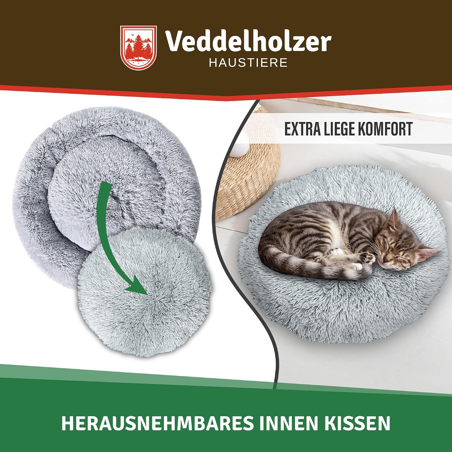Thumbnail 2 de Veddelholzer Hundebett Ø60 cm Hellgrau
