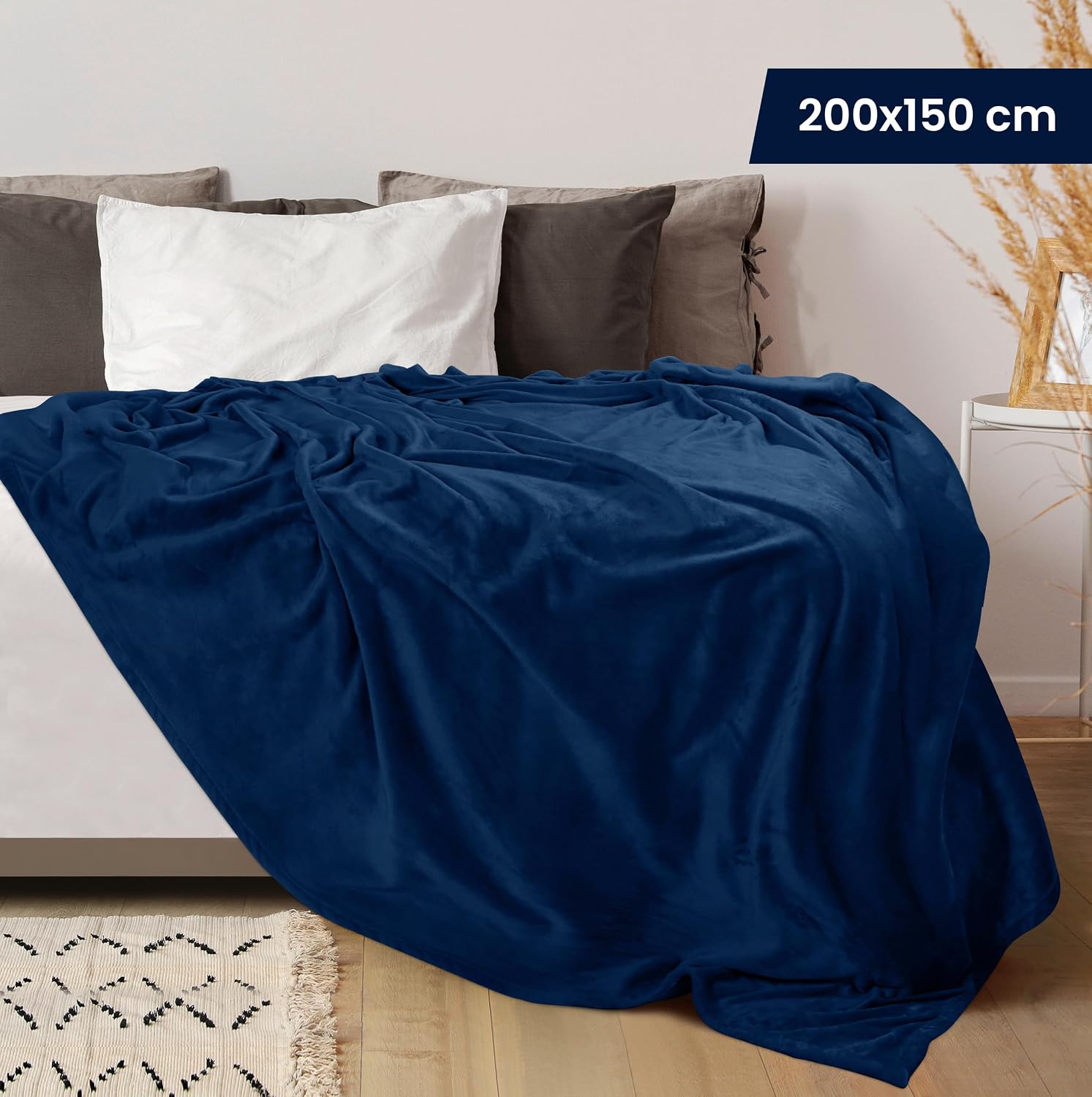 Detalle 2 de Utopia Bedding Kuscheldecke flauschig 200x150 Marine