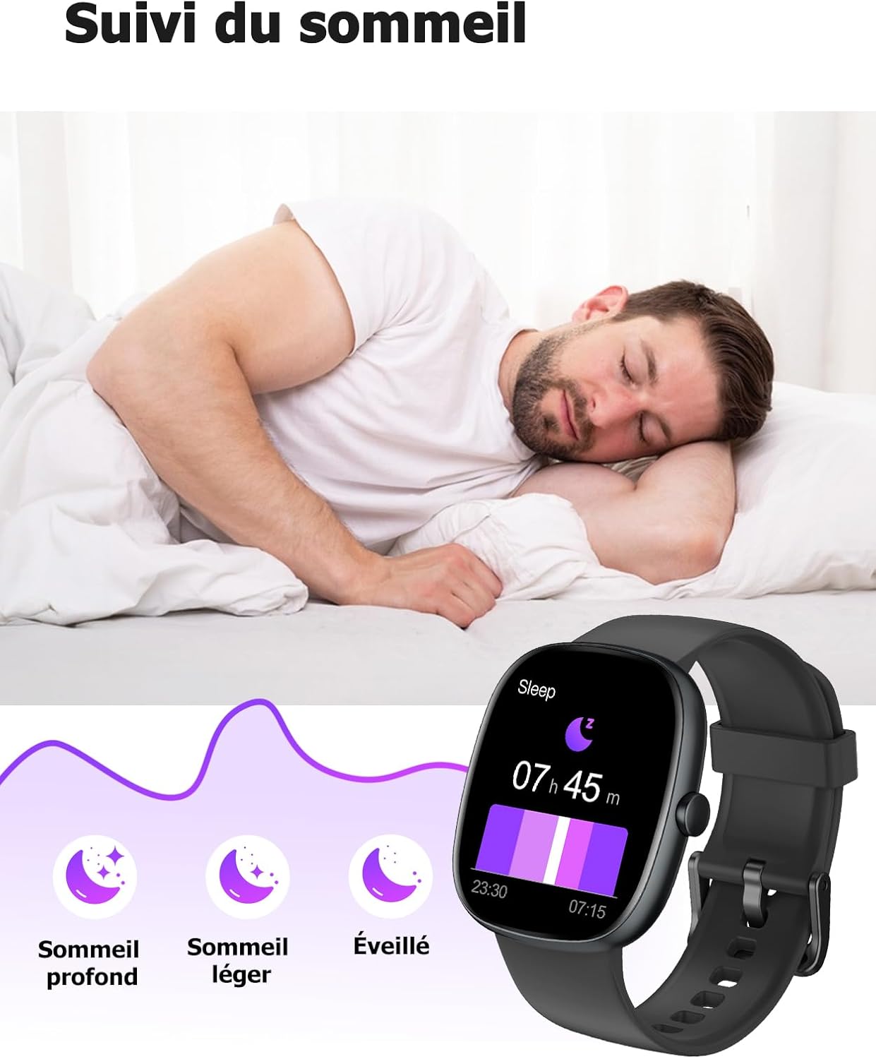 Thumbnail 4 de HUAKUA Montre connectée 100 modes