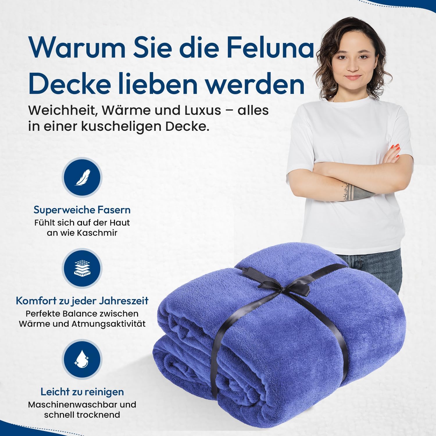 Detalle 1 de Feluna XXL Cuddle Blanket, 220 g/m² Coral Fleece, 220 x 200 cm