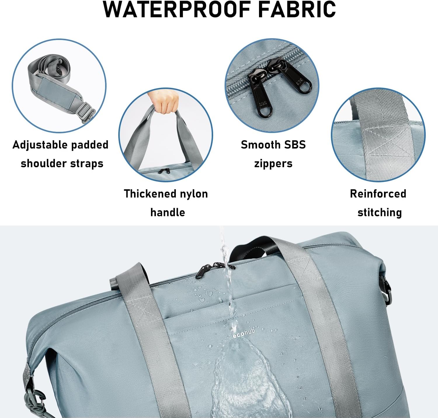 Thumbnail 6 de ECOHUB 30L Reisetasche Handgepäck (Grau) – faltbare Handgepäck-Tasche für Easyjet bis 45×36×20 cm