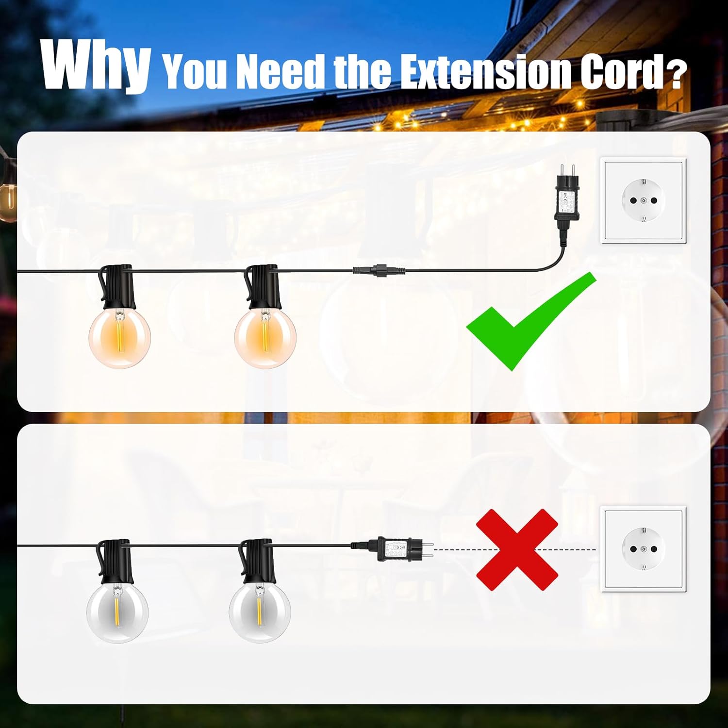 Thumbnail 1 de A.bigwhale Lichterkette Verlängerung 6 m (2-polig) IP65 für Weihnachtsbeleuchtung im Außenbereich