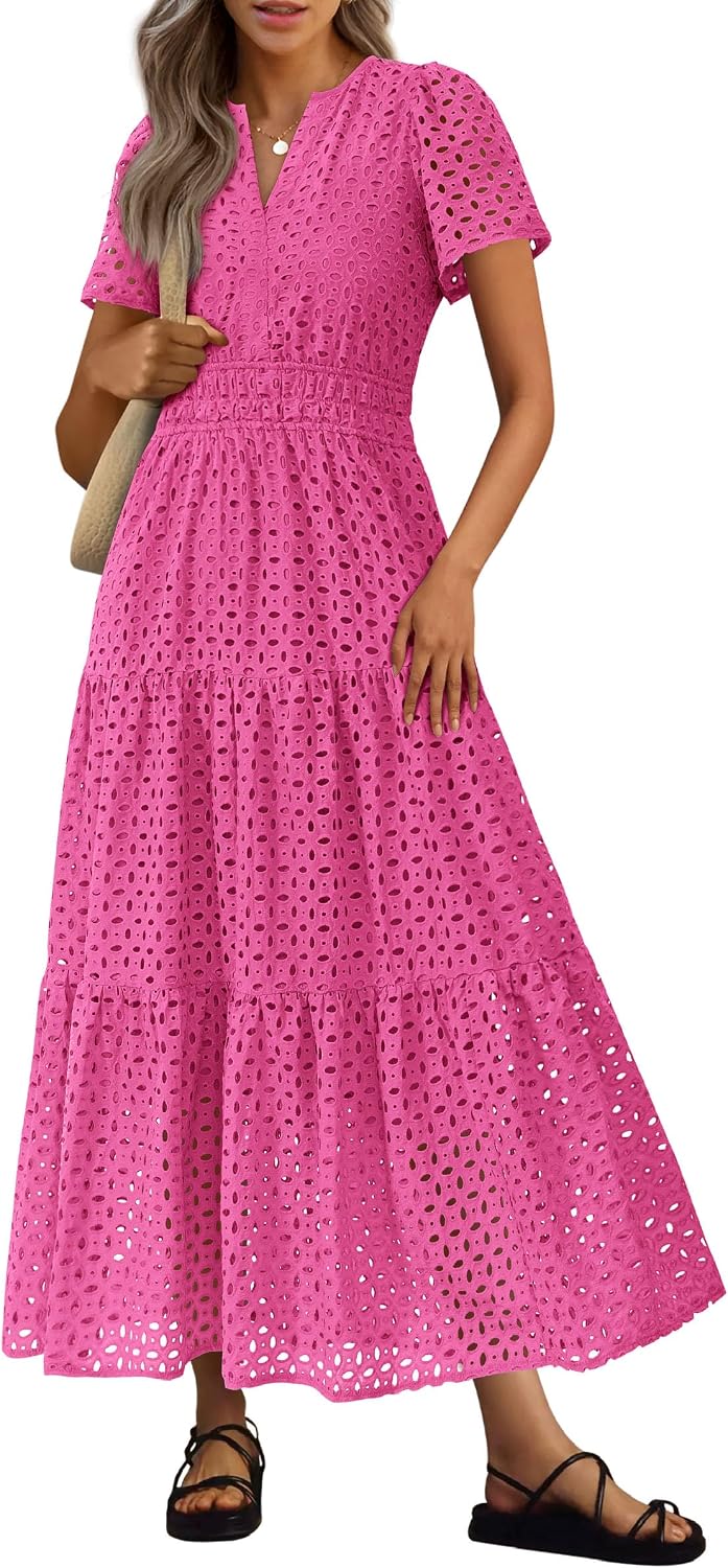 Detalle de PRETTYGARDEN 2026 Maxi Dress V Neck
