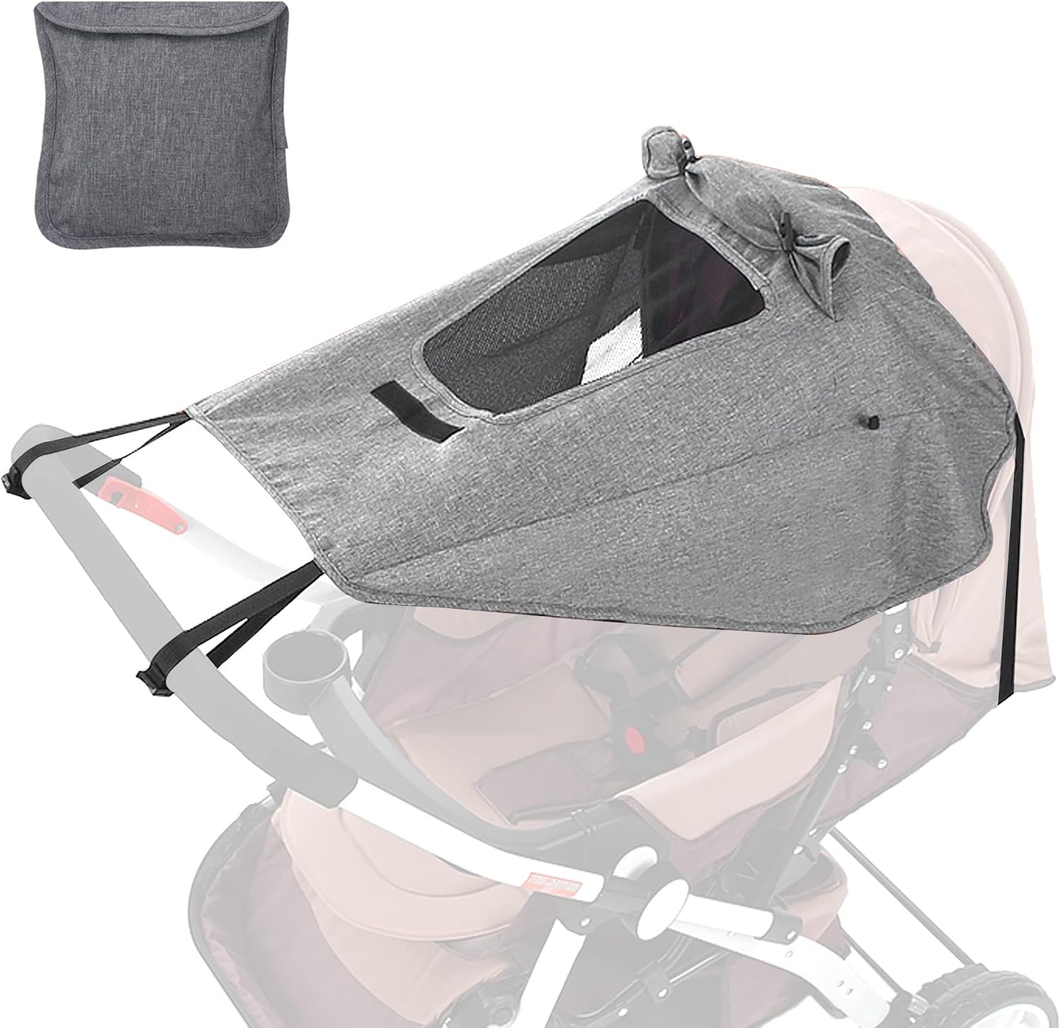 Sonnensegel für Kinderwagen mit UV-Schutz 50+ – Universal, Sichtfenster & Extra Breite Schattenflügel