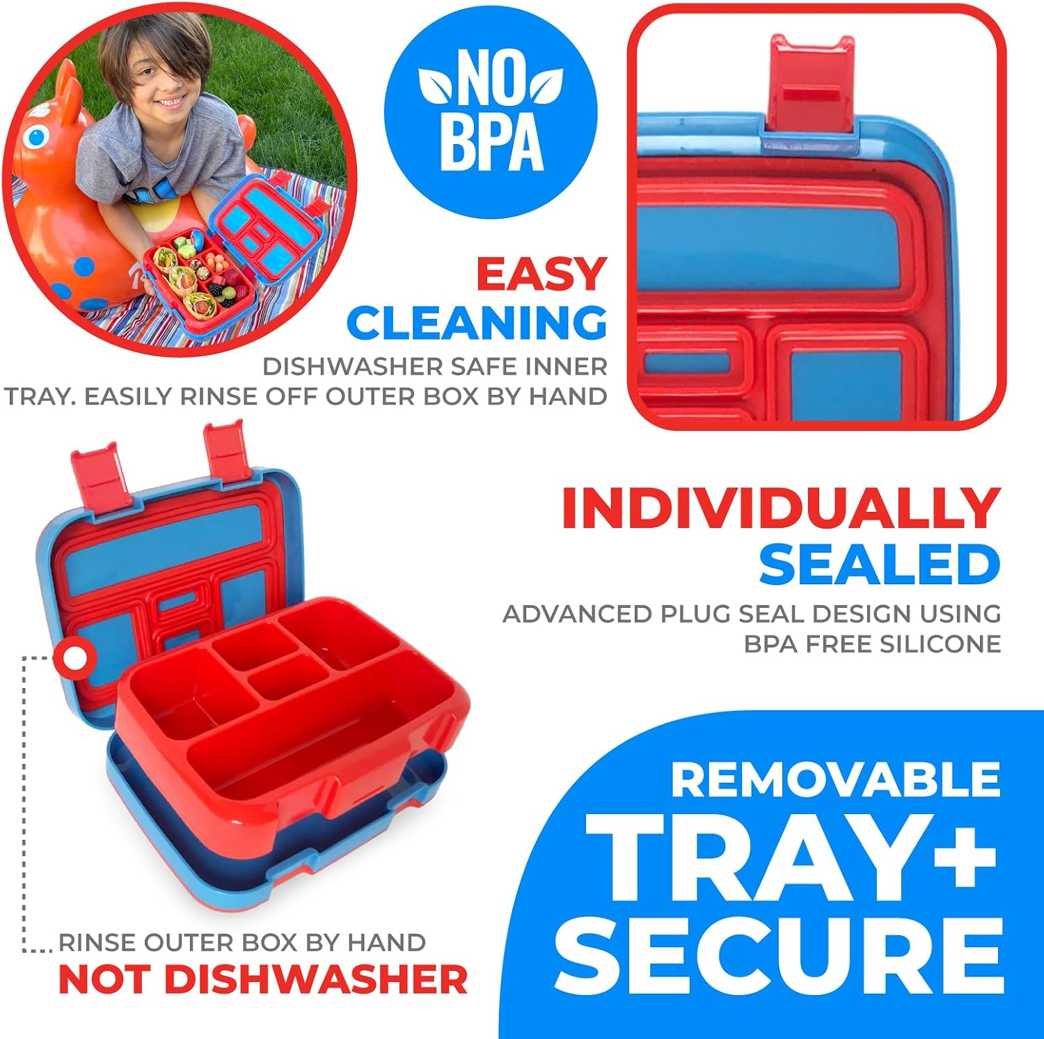 Thumbnail 5 de Bento Box Blue Pirates 5-Compartment Kids Lunch Set 🍱