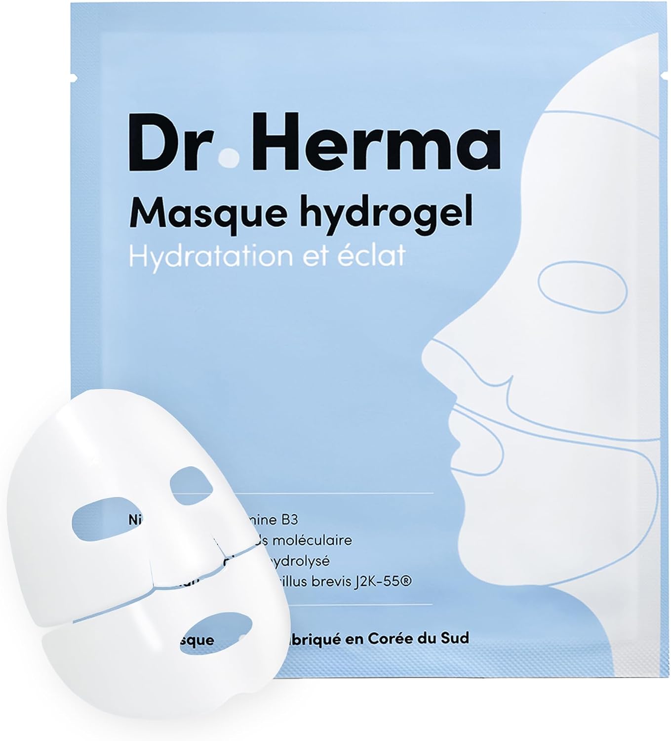Detalle de Dr. Herma Masque Hydrogel Collagène & Acide Hyaluronique – masque visage K-beauty hydratation intense anti-âge