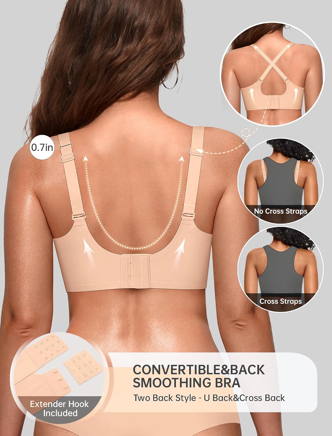 Thumbnail 2 de OEAK Women’s No Underwire Scalloped Push Up Bra