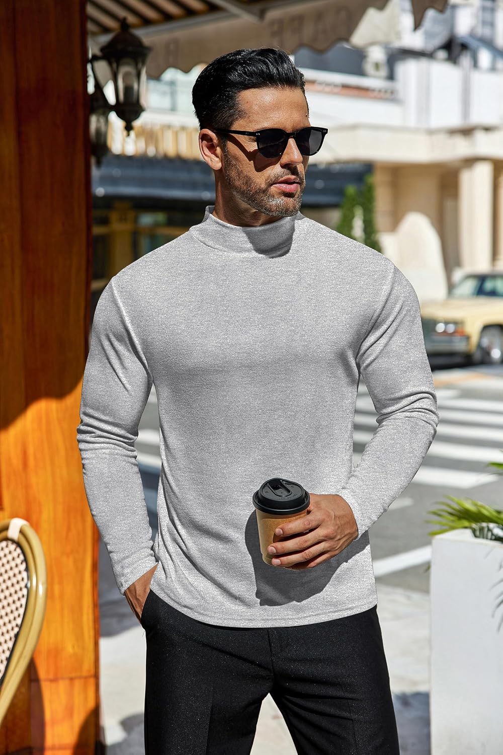 Detalle 2 de Ekouaer 2pcs Haut Thermique Homme – Maillot à manches longues en micropolaire (S-3XL)