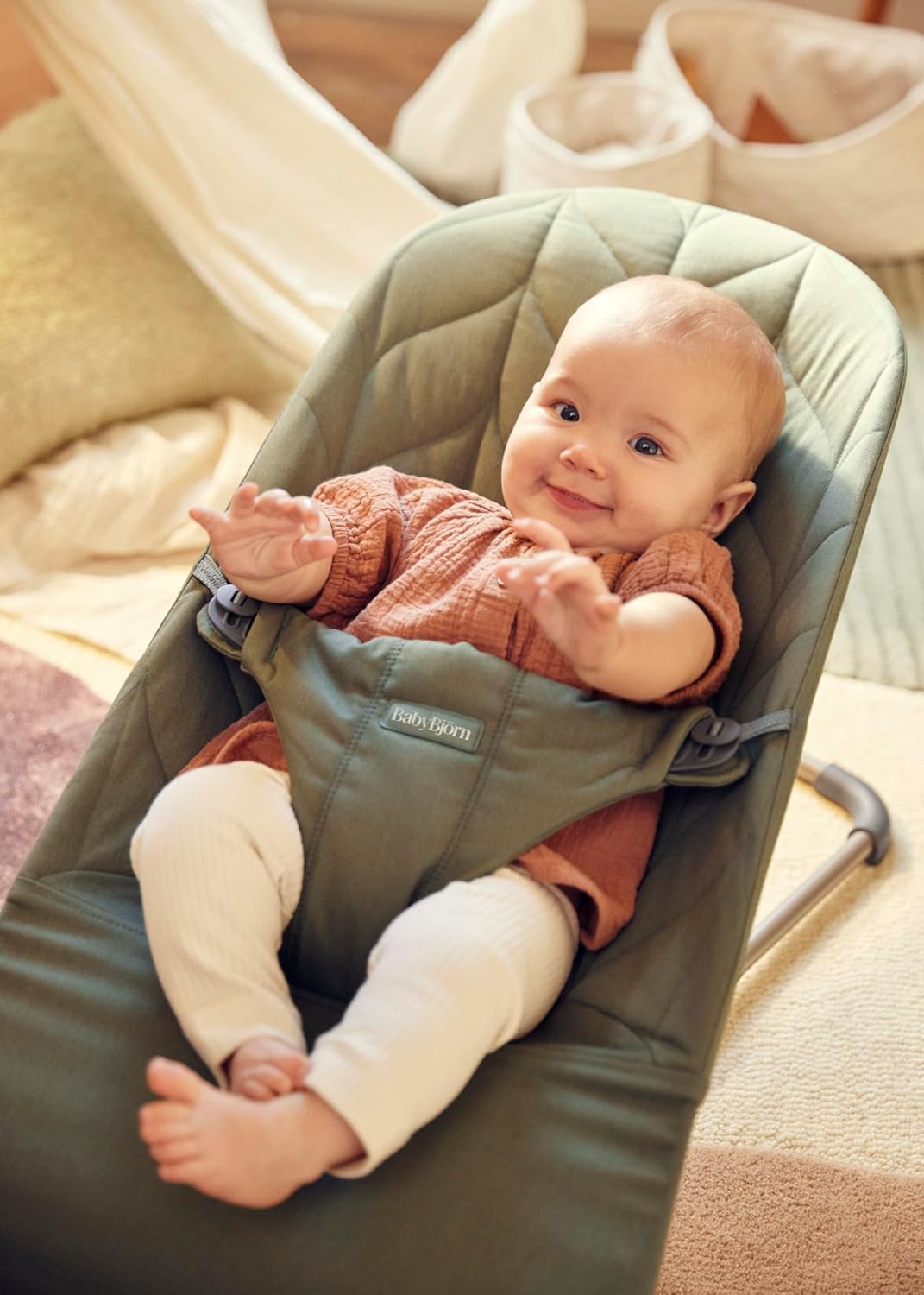 Thumbnail 3 de BabyBjörn Babywippe Bliss Gewebe Dunkelgrün