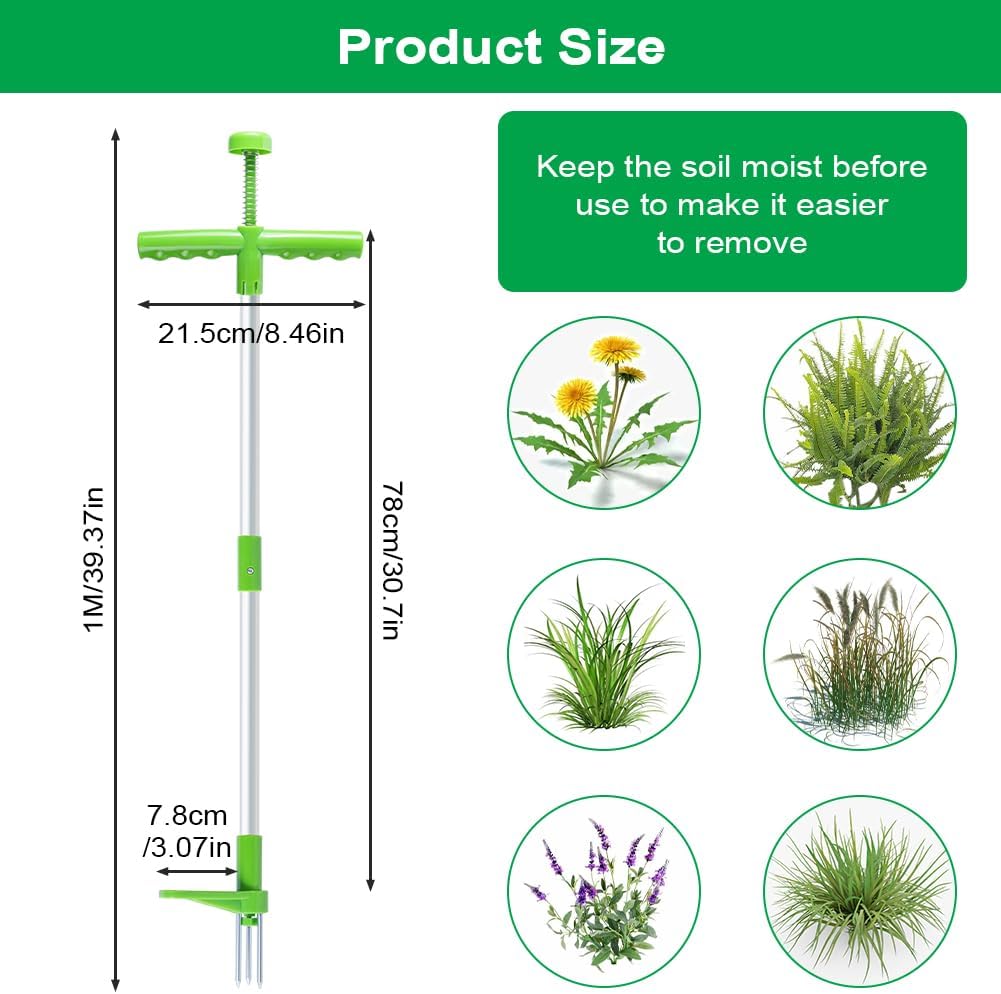 Detalle de OFFCUP 1 m Manual Weeder with 3 Claws and T-Handle