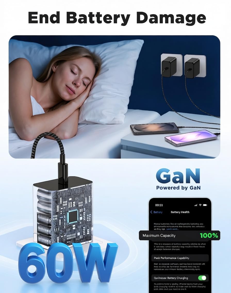 Thumbnail 1 de Samsung 45W USB C Fast Charger 3 Pack 10ft