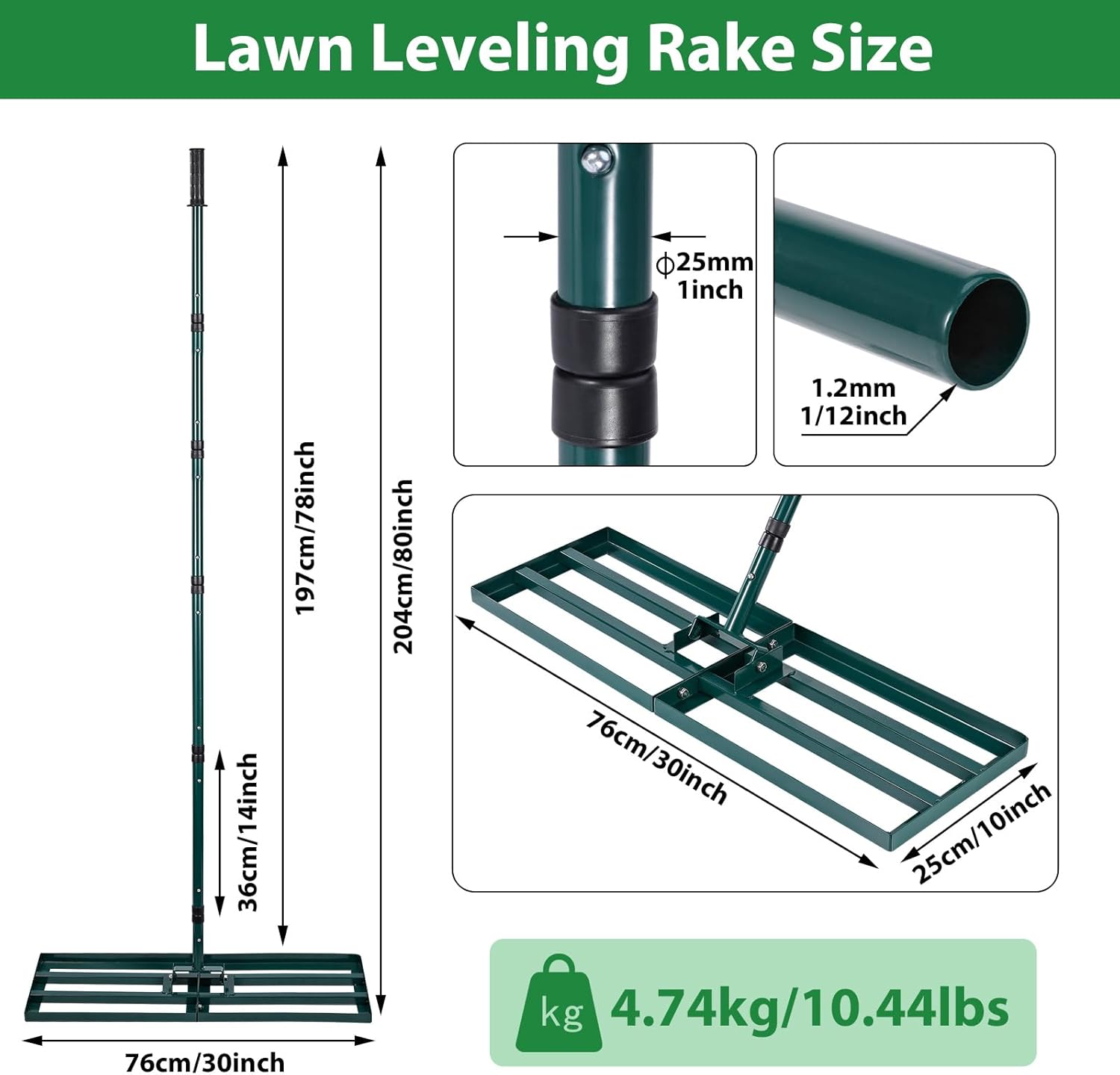 Thumbnail 2 de Signstek Lawn Leveling Rake 30" plate