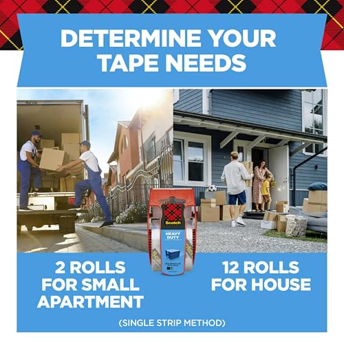 Detalle de Scotch Heavy Duty Shipping Packing Tape (Clear) – 1.88 in x 22.2 yd, 6-roll Kit with Dispensers