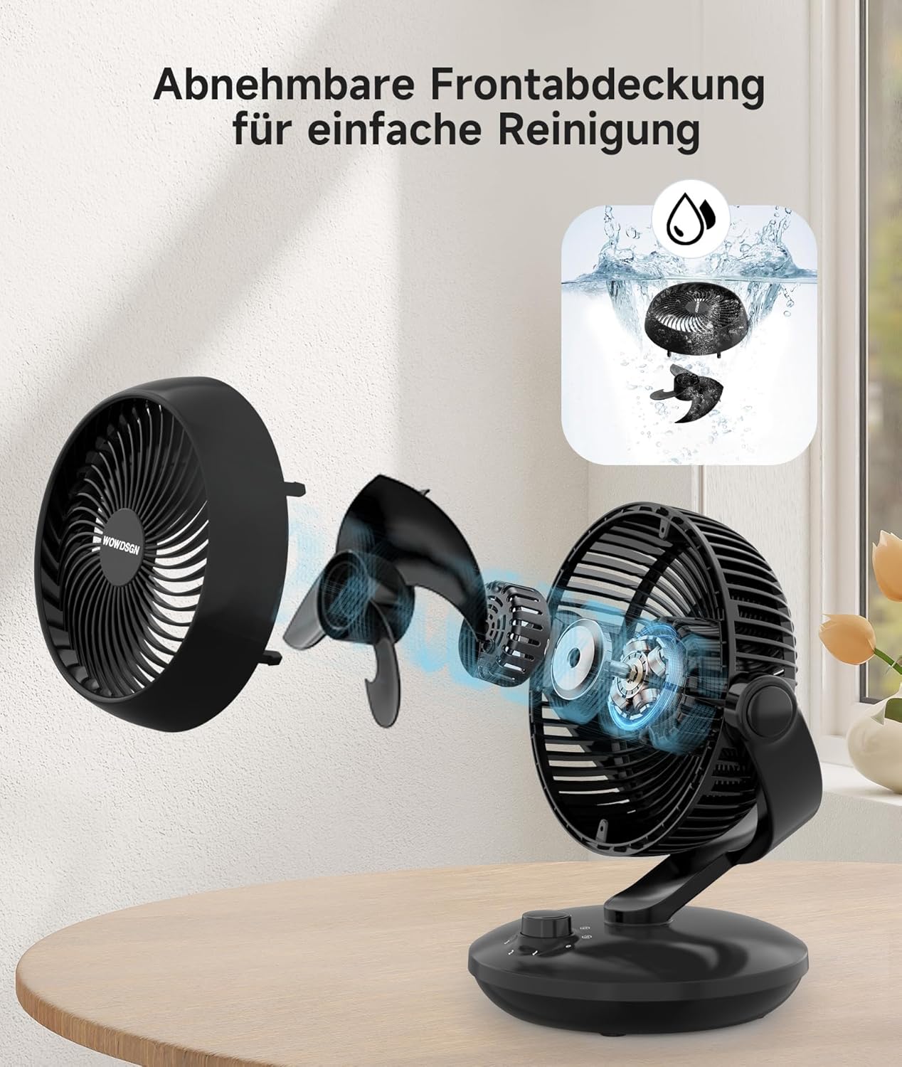 Thumbnail 6 de WOWDSGN Ventilator Leise – Tischventilator mit 24 dB und 100°/80° Oszillation