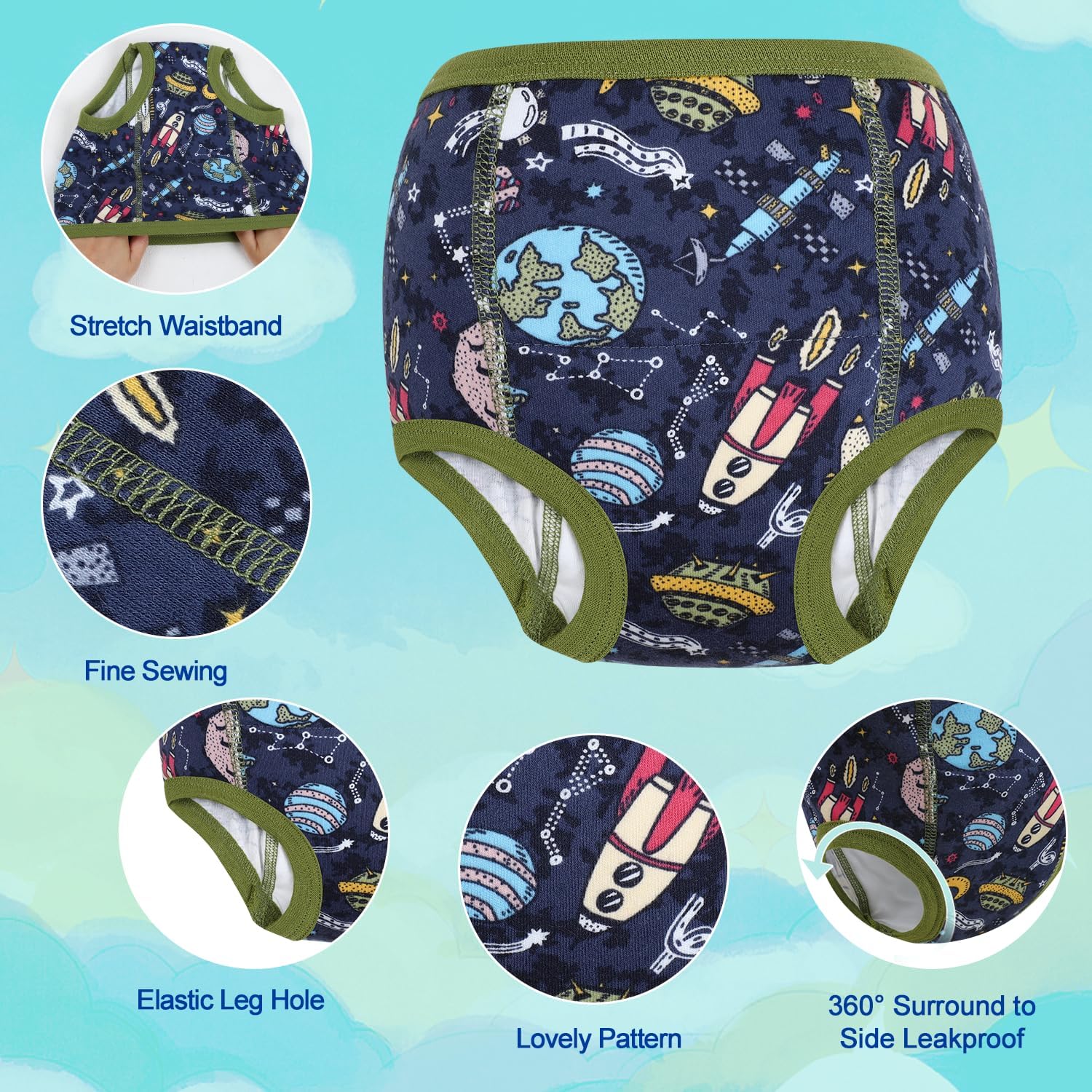 Thumbnail 3 de MOEMOE BABY Culotte Apprentissage Propreté Garçon – Ensemble réutilisable 10 paquets