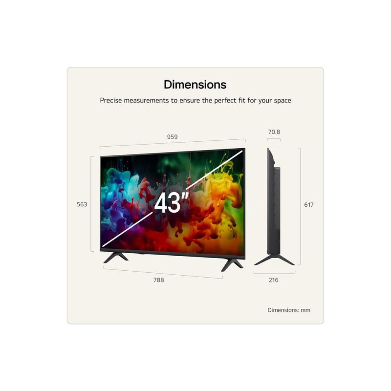 Thumbnail 3 de LG QNED 43QNED72B6B 43" 4K UltraHD: televisor Mini LED compacto para dormitorios y cocinas