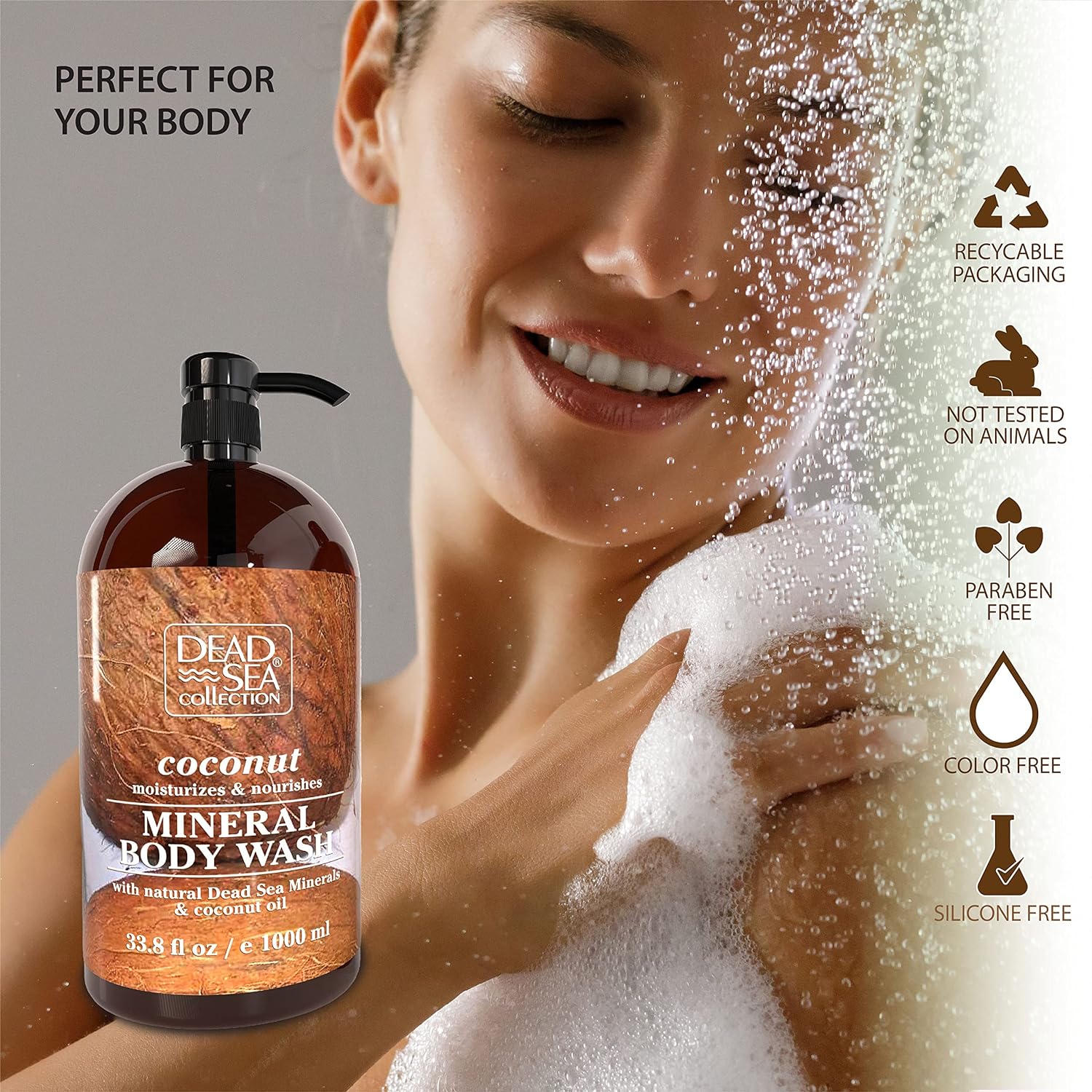 Detalle de Dead Sea Collection 7290107429467 Coconut Body Wash, 2-Pack with Dead Sea Minerals