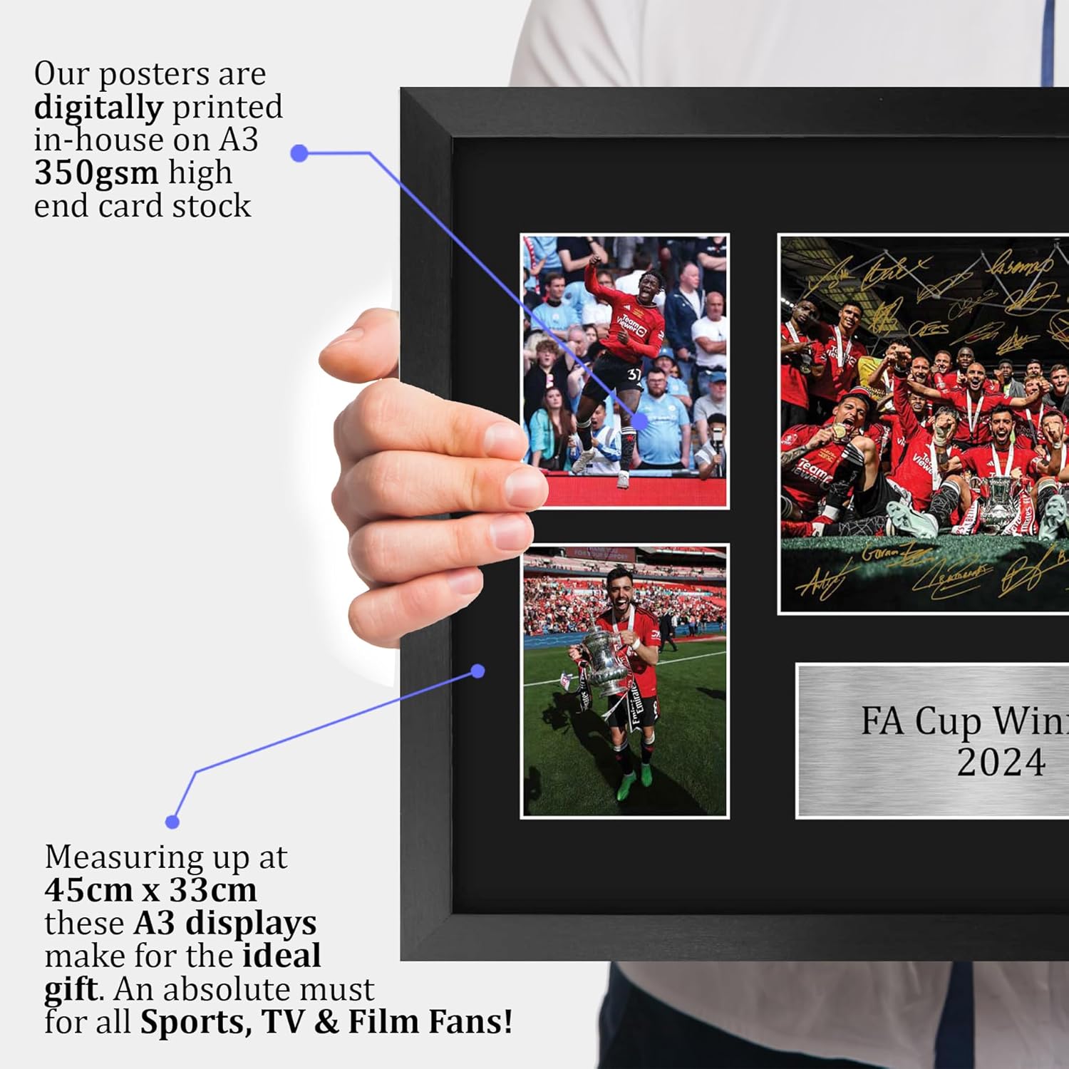 Thumbnail 2 de HWC Trading FA Cup Winners 2024 framed A3 signed autograph memorabilia photograph display