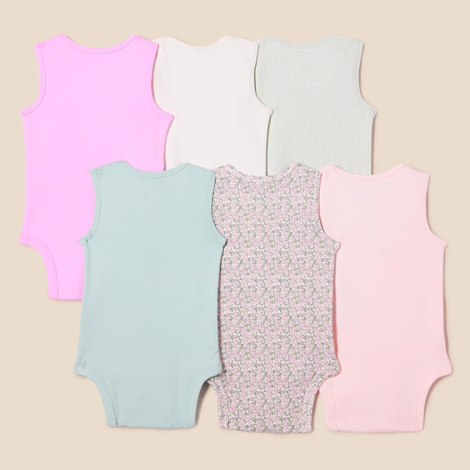 Detalle 2 de Amazon Essentials Unisex Baby Ärmellose Bodys – Regular Fit, gerippte Baumwolle