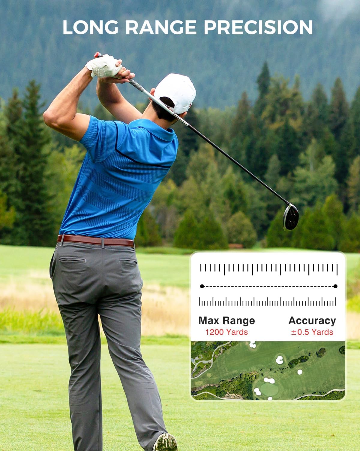 Thumbnail 2 de VyKure Golf Rangefinder with Slope (7X, up to 1200 Yards) – Flag Pole Locking Vibration