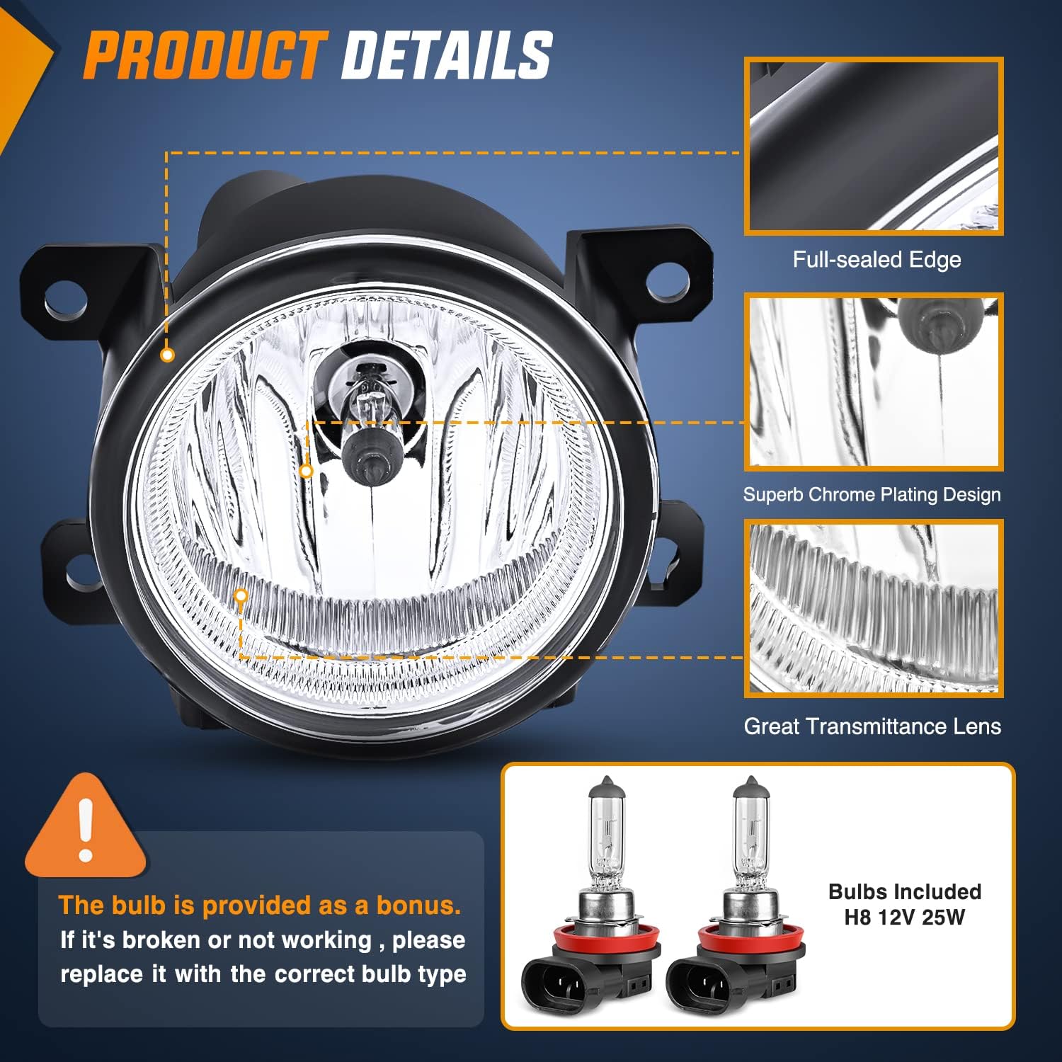 Detalle 2 de Nilight Fog Light Assembly for Honda Civic 2015-2020