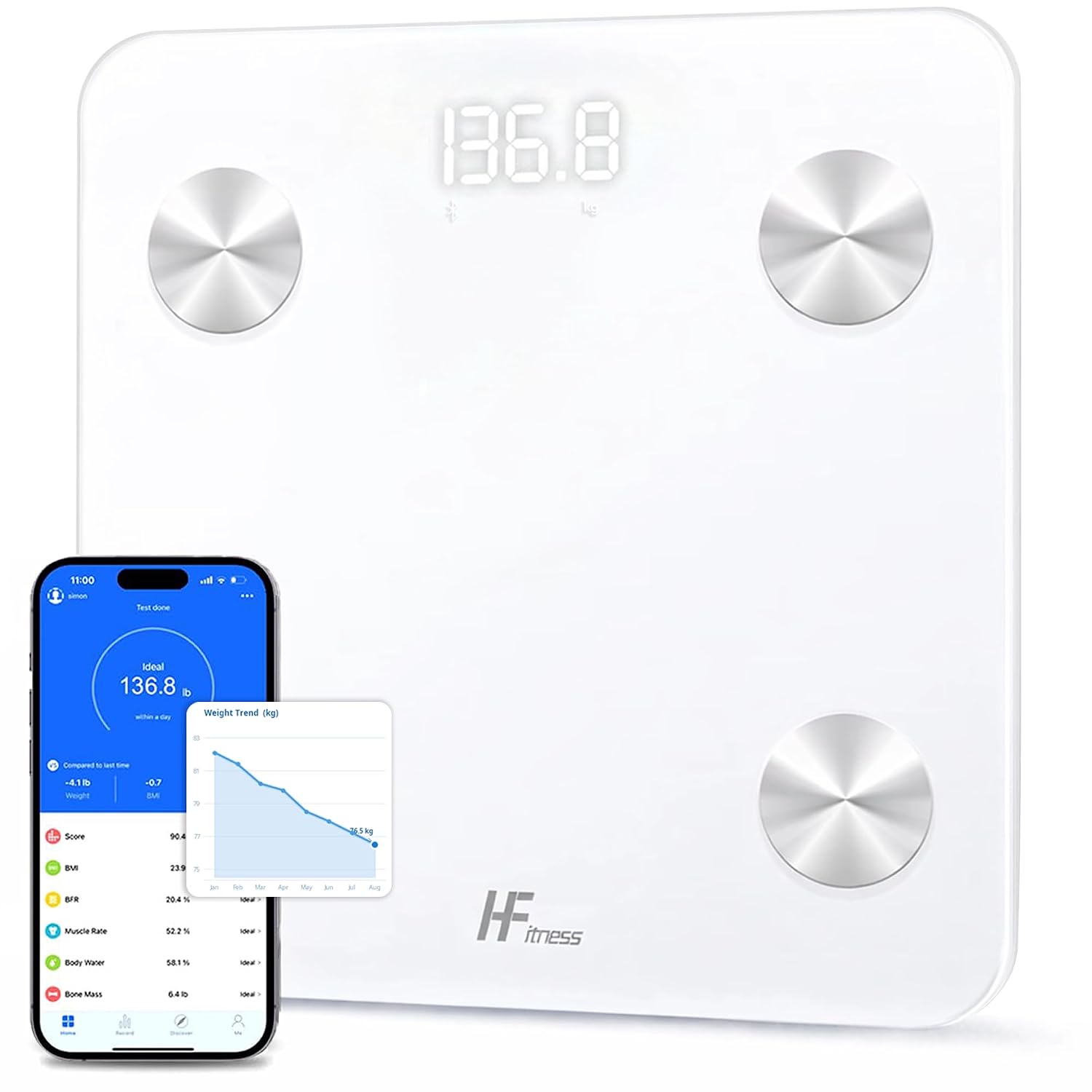 Thumbnail 5 de HomeFashion HFitness 19x body composition smart scale ⚖