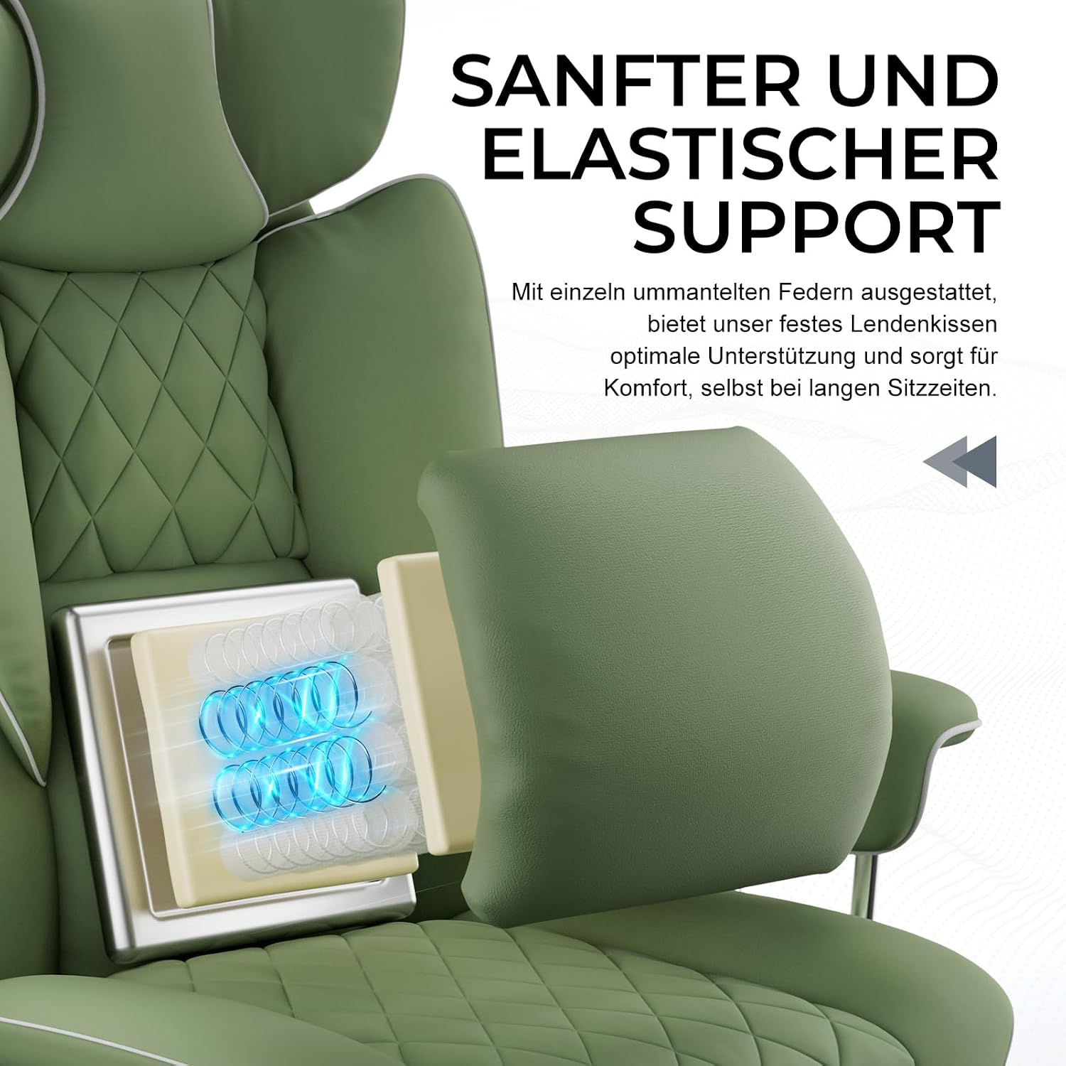 Detalle 2 de GTPLAYER Gaming Stuhl Taschenfeder-Lendenstütze