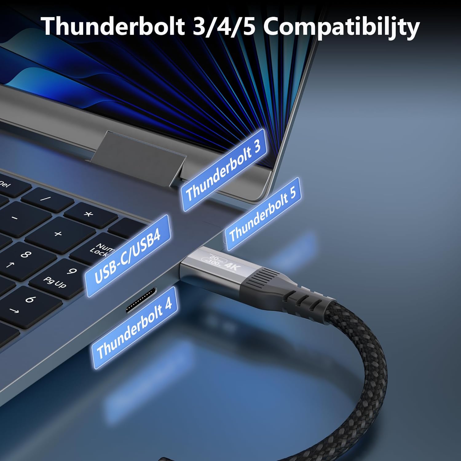 Thumbnail 4 de HOTUTUKI USB-C Kabel 2er-Pack (3m+3m) Nylon Geflochten – 100W, 20Gbps, 4K120Hz