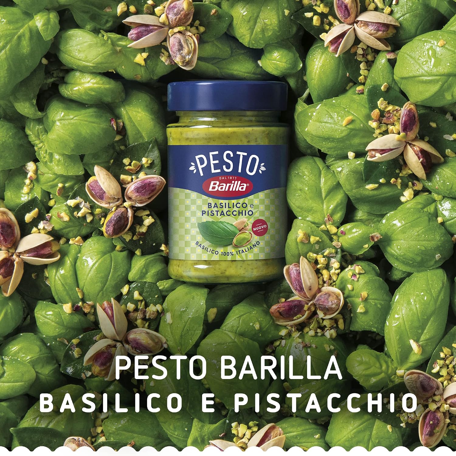Detalle de Barilla Pesto Basilico e Pistacchio 1x190g – Glutenfrei, Basilikum & Pistazien, Packung 4