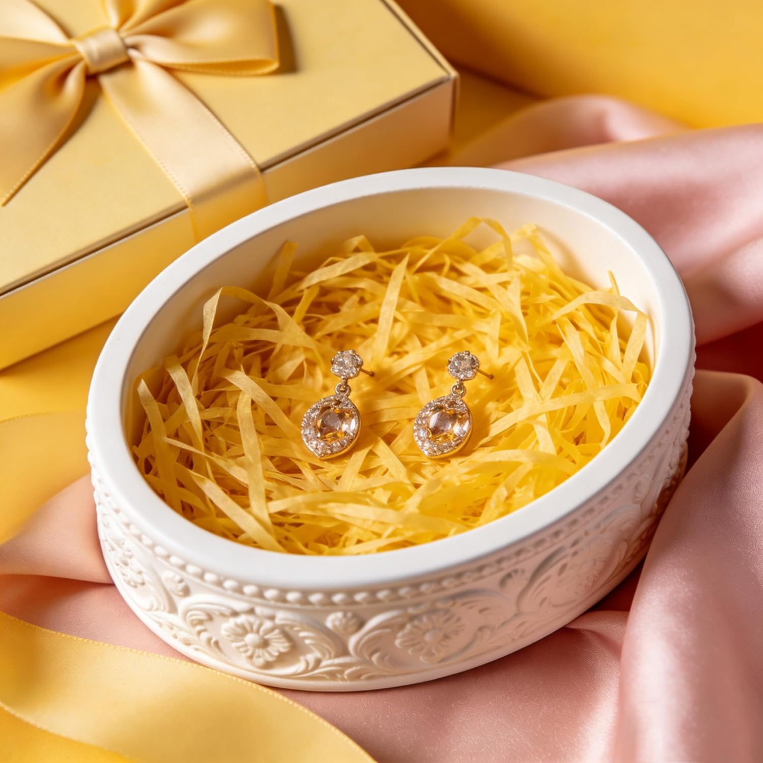 Detalle de 500g Yellow shredded tissue paper filler