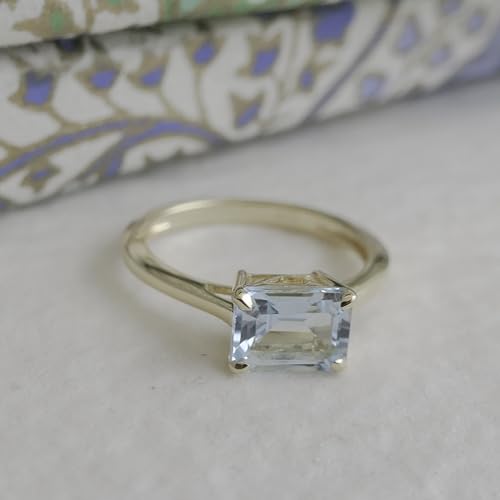 Thumbnail 6 de Baguette Blautopas Vergoldeter SterlingâSilber Ring 19 mm đ