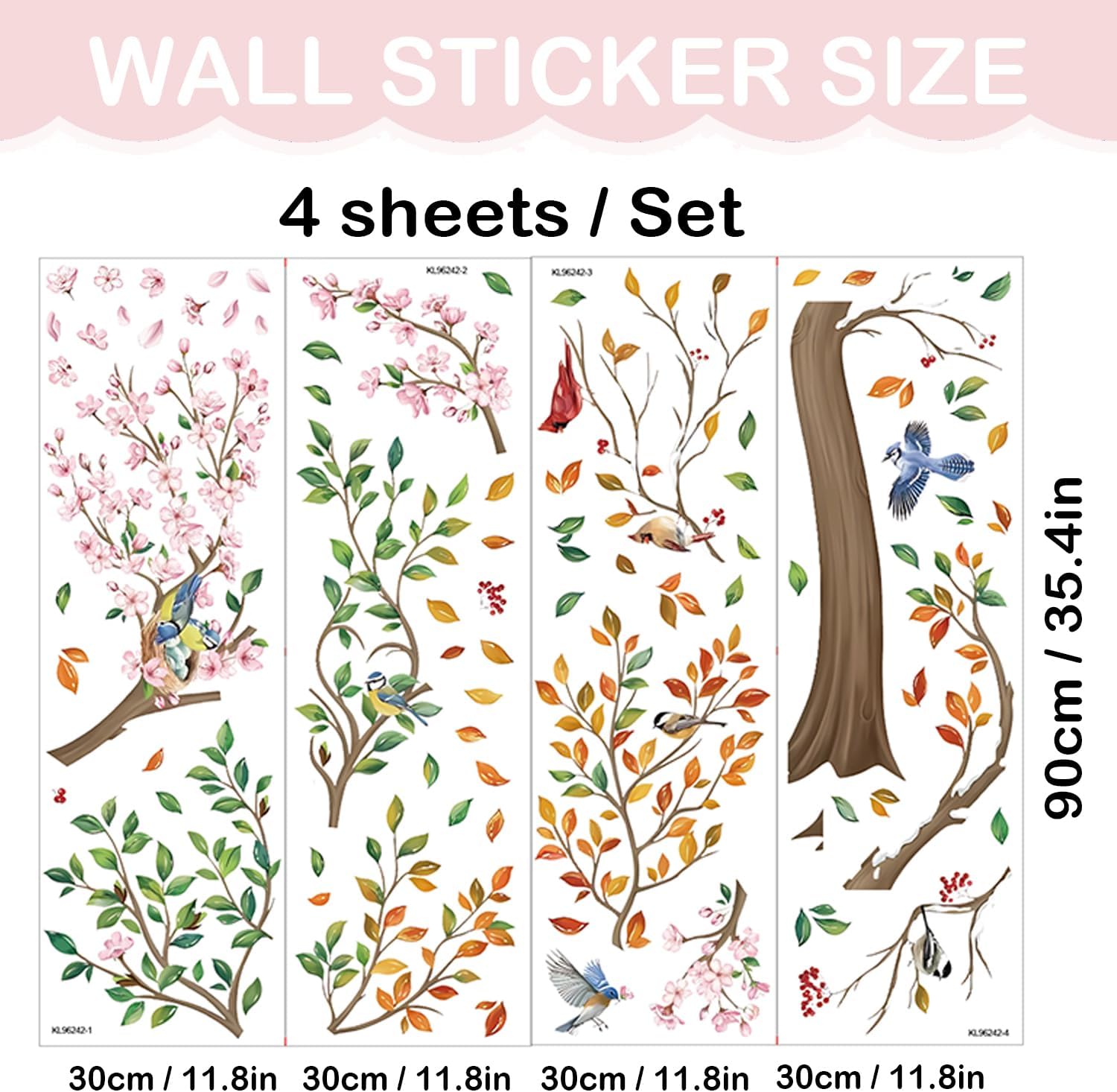 Detalle de Tree Wall Decals, 55 × 53 in