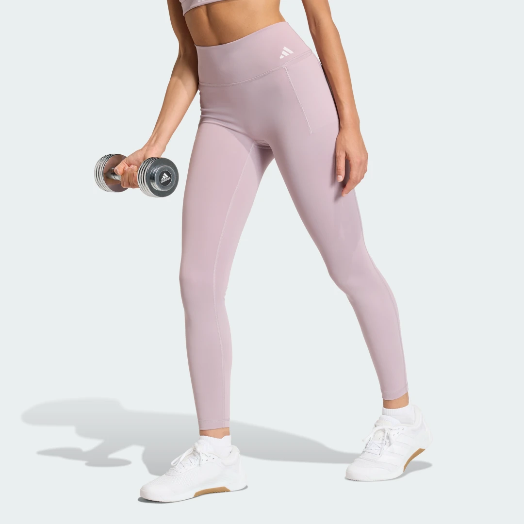 Detalle de Mallas largas de entrenamiento Optime de Adidas — color violeta