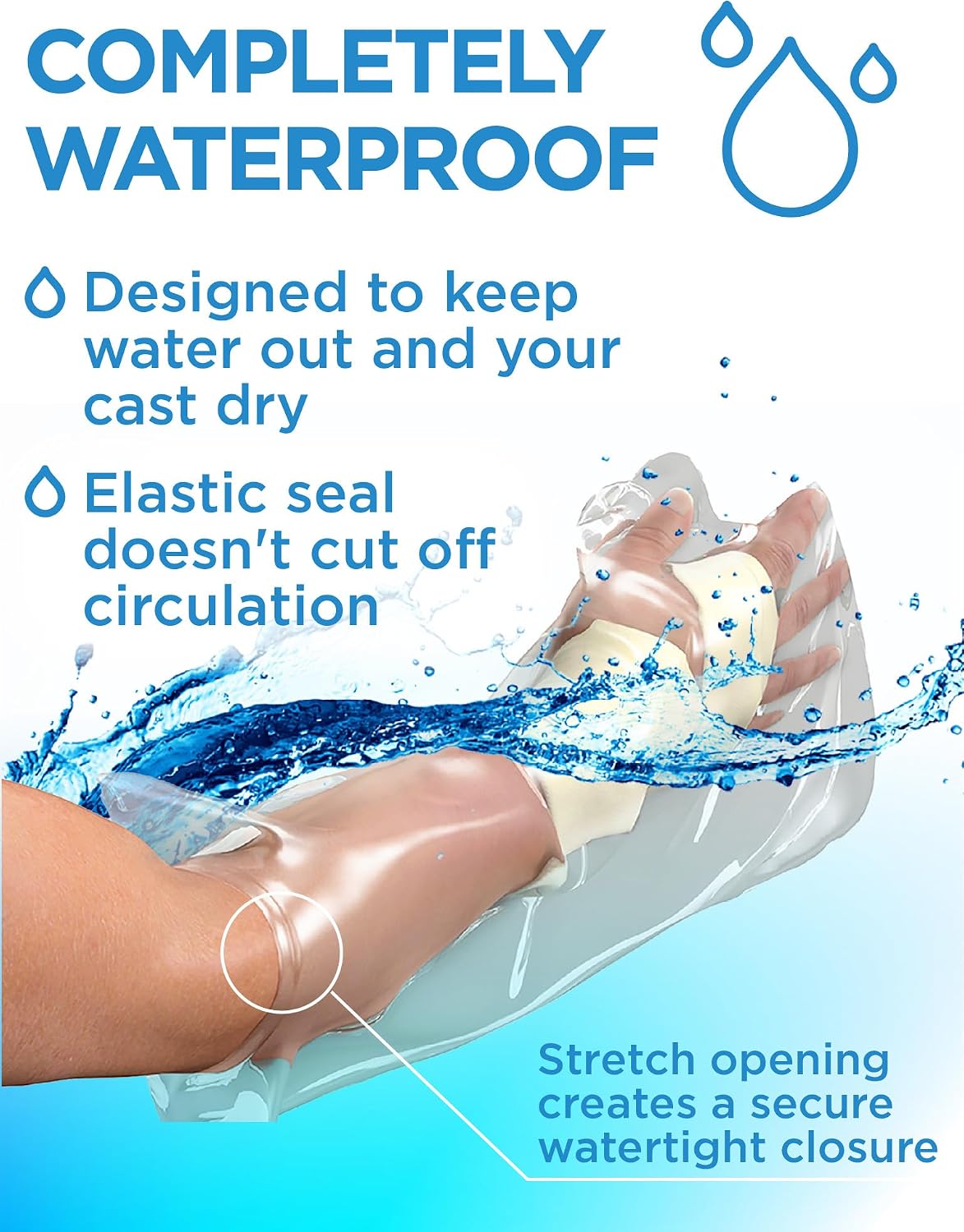 Thumbnail 1 de 100% Waterproof Arm Cover 23in for Shower