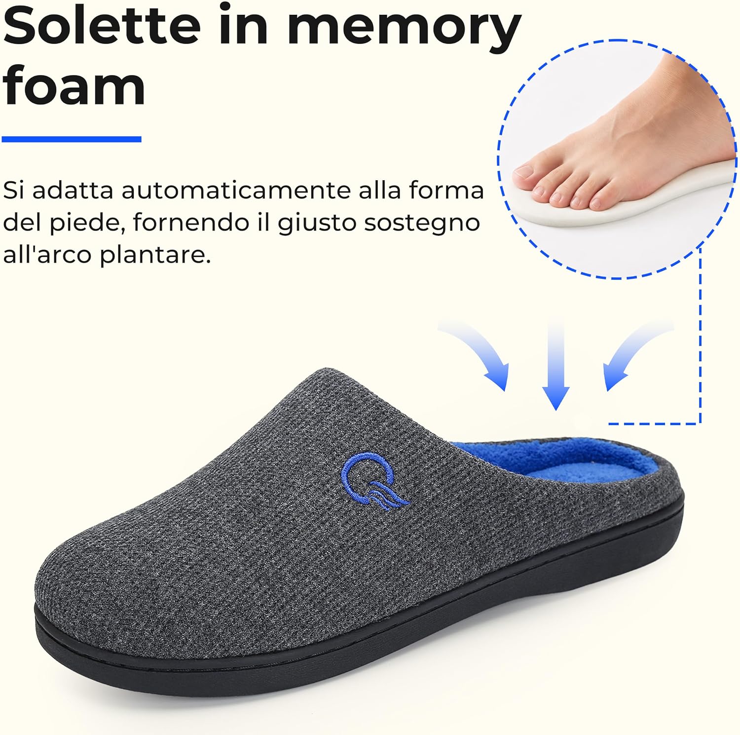 Detalle 2 de Mishansha Pantofole unisex memory foam comode e antiscivolo